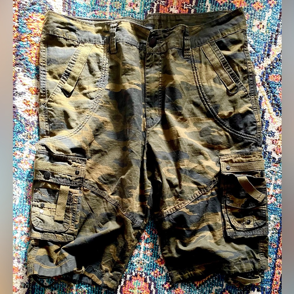 Fried Denim Mens Camo Cargo Shorts